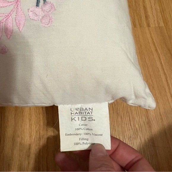 Urban Habitat Unicorn Embroidered Throw Pillow Pink Square Kids Room - Picture 7 of 8